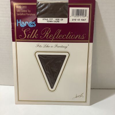 Hanes Silk Reflections CD Control Top Pantyhose #717 Town Taupe NOS Vintage